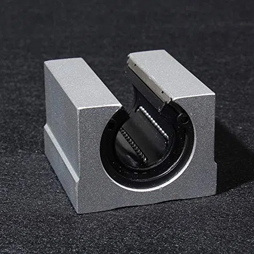 Unidad Deslizante de Rodamiento de Bolas Lineal SBR25UU, DiáMetro de Orificio de 25 Mm Riel de GuíA de Rodamiento de Luz Lineal Soporte de Aluminio CilíNdrico