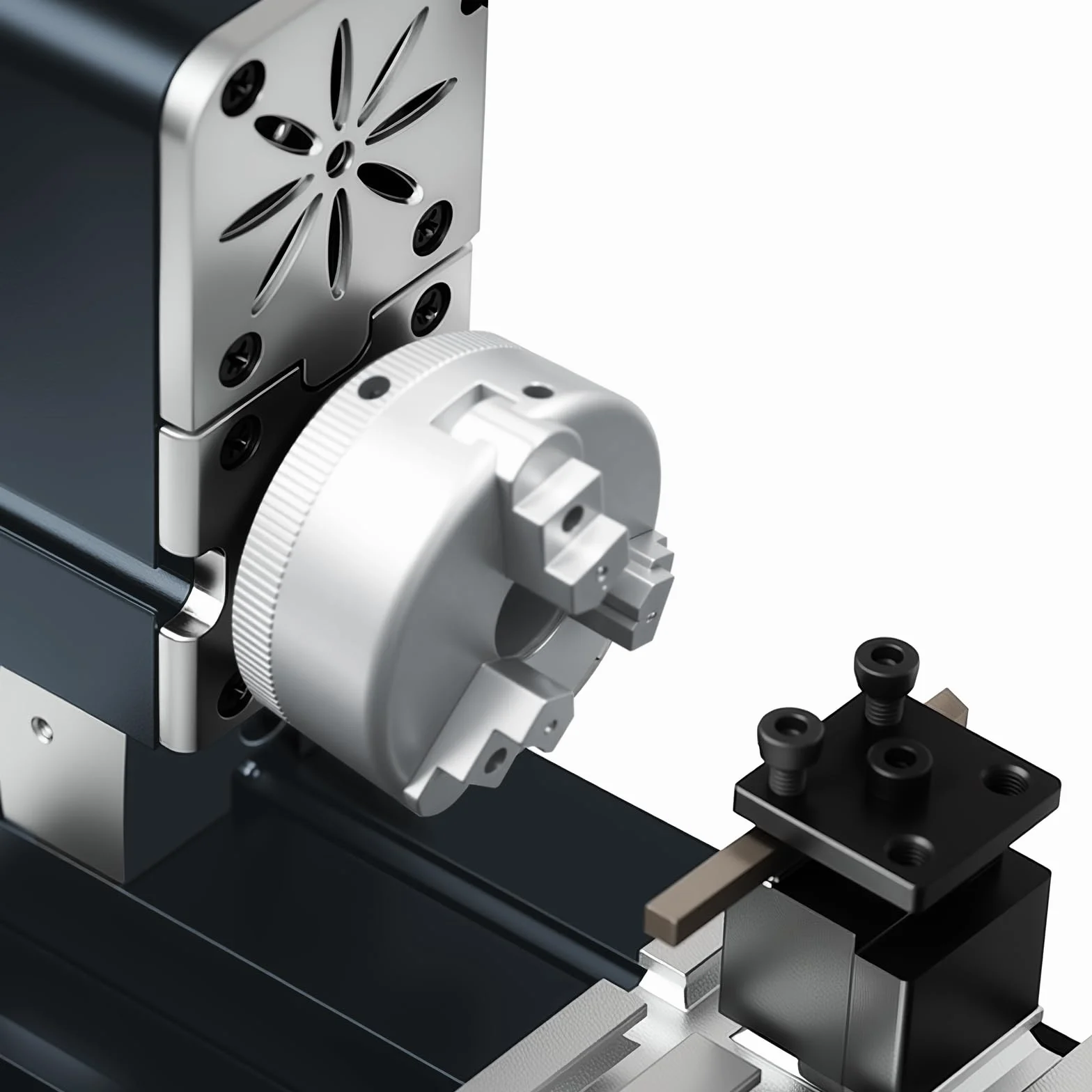 ZHRUI - Torno de metal didáctico en miniatura galvanizado, 50 mm, centro de 36 W, 20000 rpm para procesamiento de aluminio, madera, materiales plásticos (aumento del estilo)
