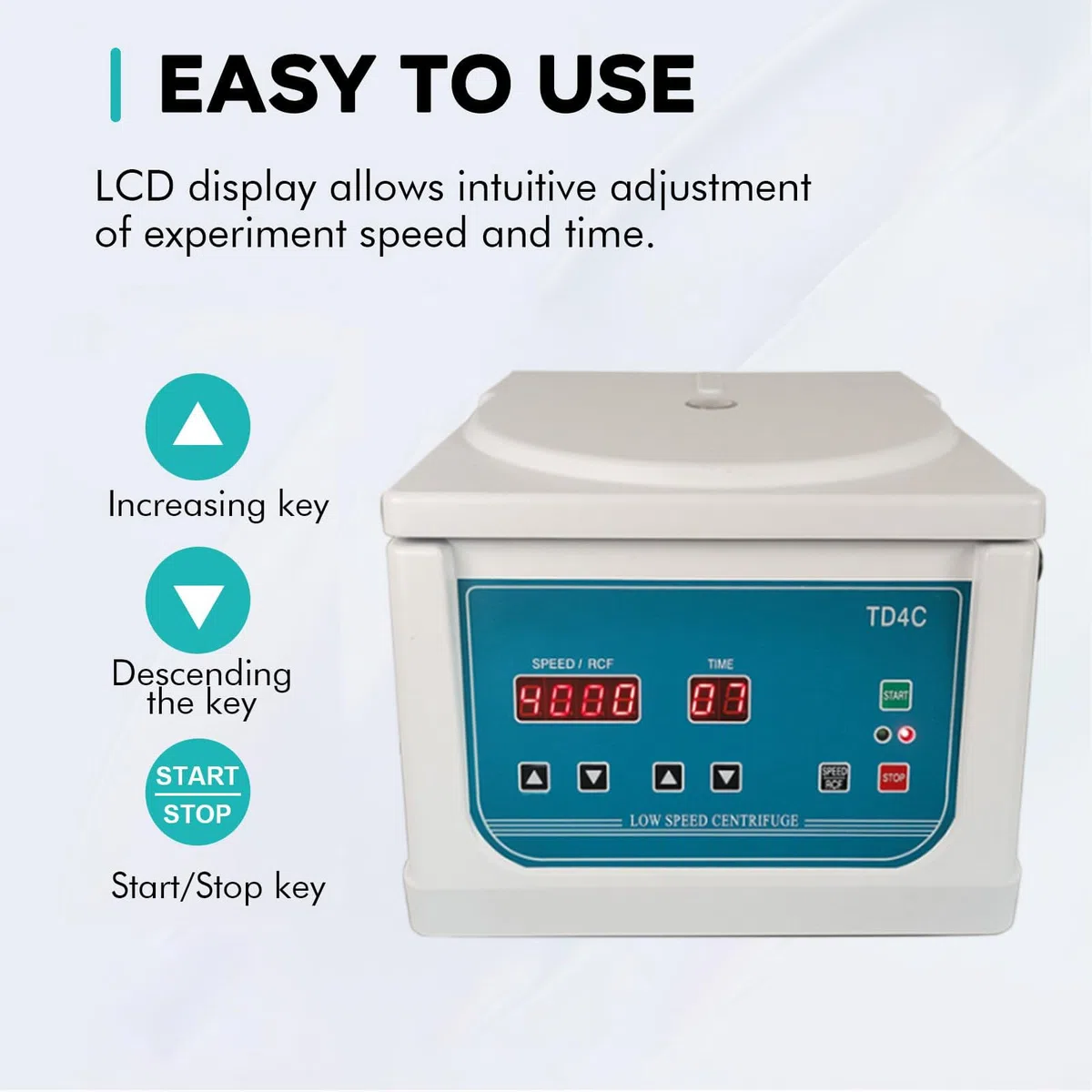 Mini centrífuga científica 4000 RPM, centrífuga de Belleza/Laboratorio, centrífuga de Mesa Digital, centrífuga de Mesa de Laboratorio para práctica médica Sangre/suero/Plasma/Grasa
