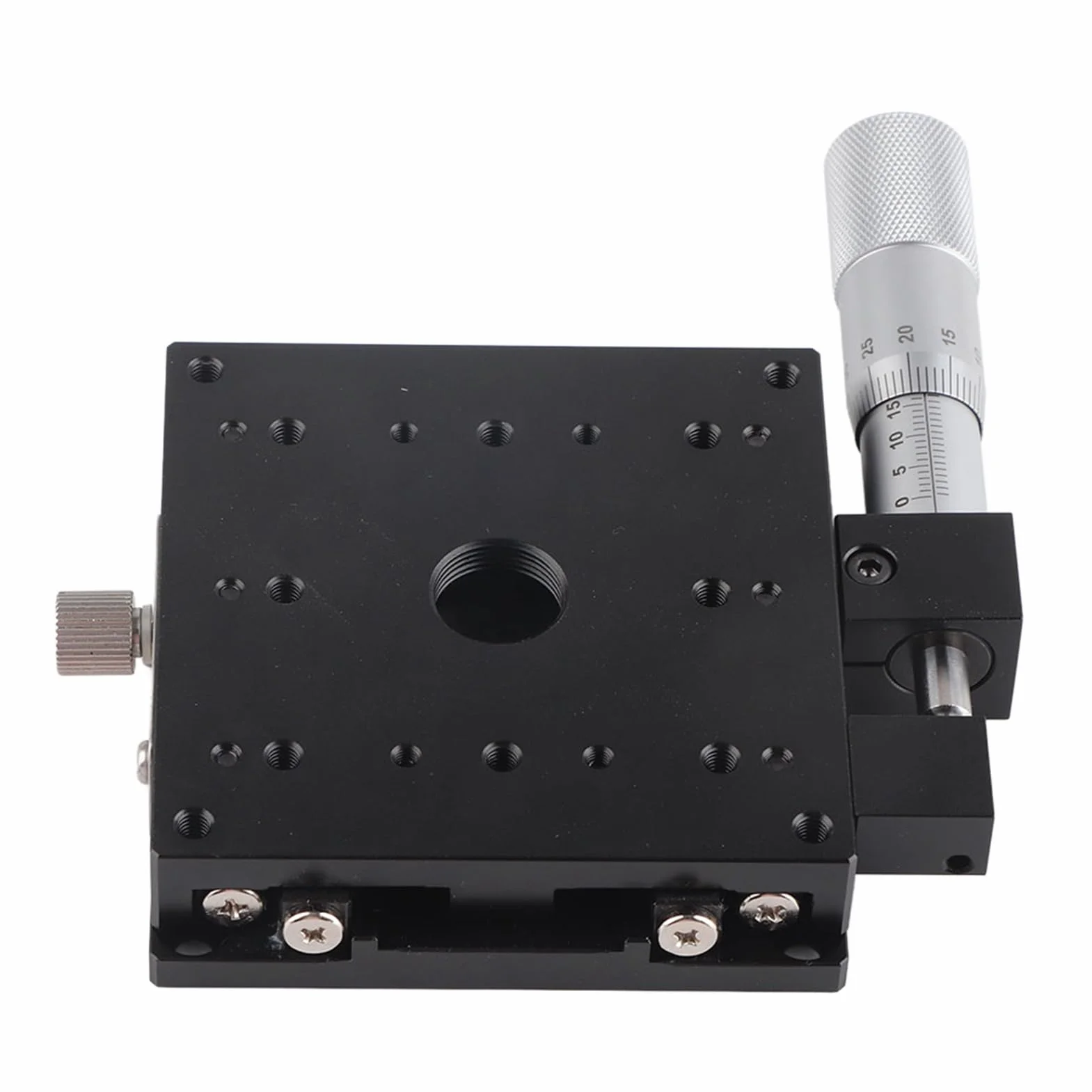 Mesa lineal manual XY de 2 ejes mesa deslizante de alta precisión con movimiento lineal de rodillos cruzados mesa deslizante con cojinetes de recorte y accionamientos mecánicos par