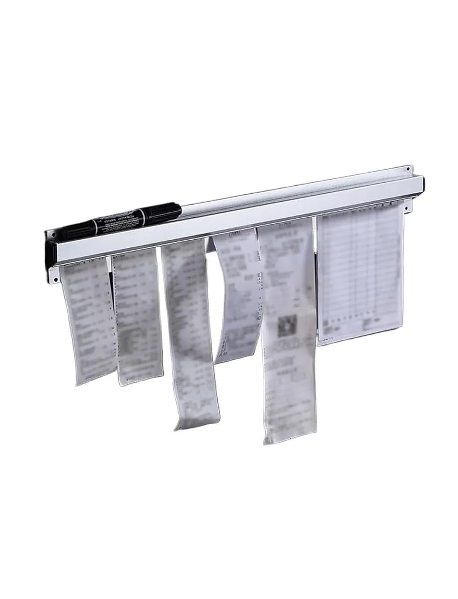 Sujetador de pedidos, Soporte de recibos for colgar en la pared aluminio, capturador pedidos restaurante, 20-150cm(90cm)