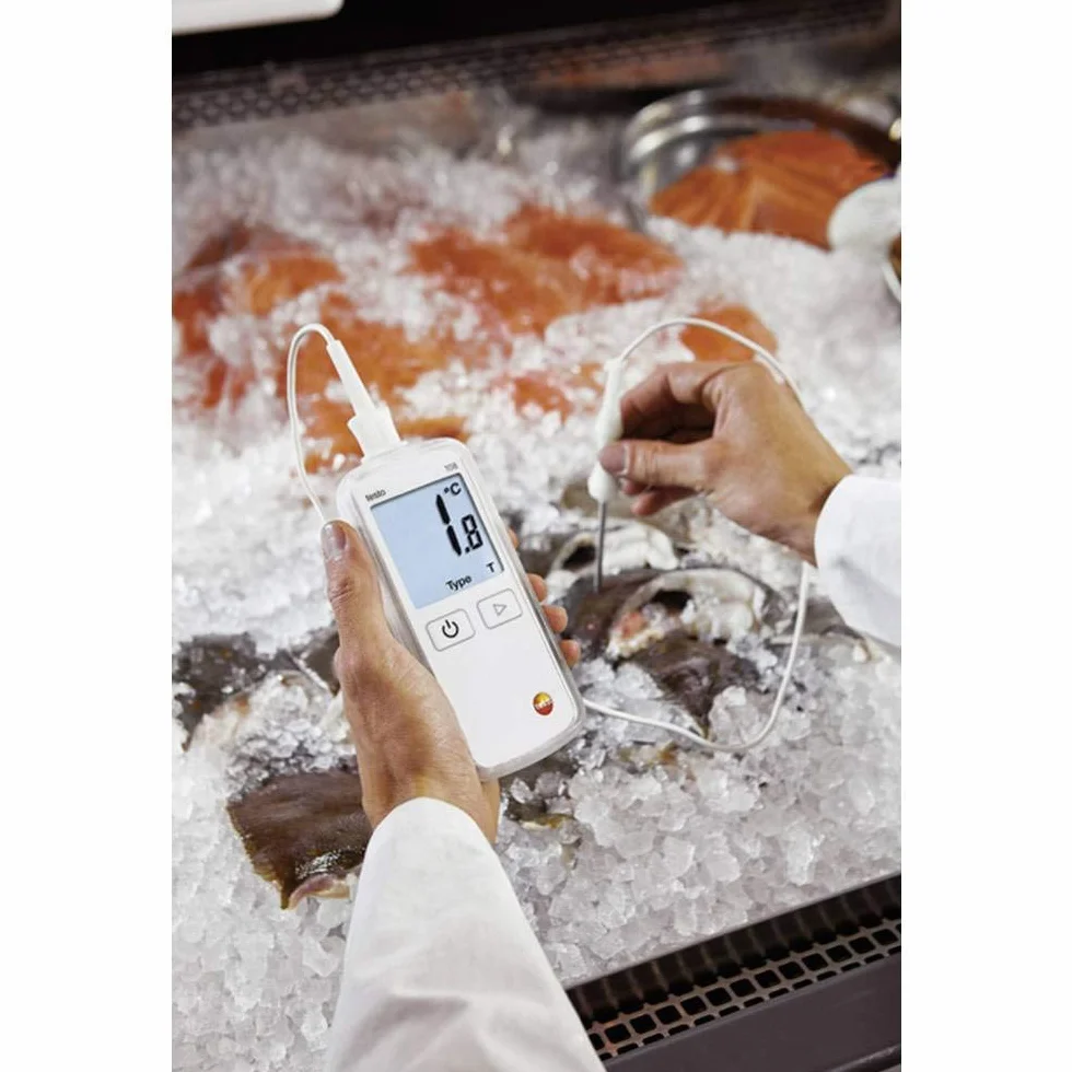 Testo 0563 1080 Instrumento Temperatura Impermeable de Medición (Tipo T y K), Incluyendo Termopar Tipo de Sensor T, S