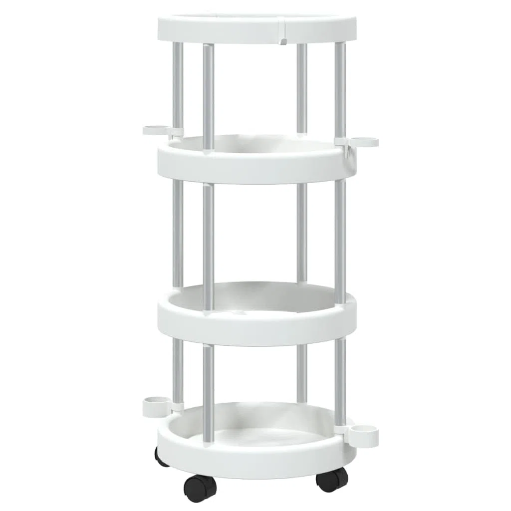 vidaXL Carrito de Limpieza con Cesto de Almacenaje Soportes Accesorios Ruedas Organizar Utensilios Escobas Fregonas en Casa Cocina Aluminio