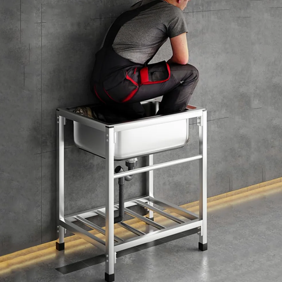 Fregadero Exterior Comercial Con Grifo - Portátil para Camping, Cocina, Restaurante, Garaje y Jardín - Fácil De Instalar - Tamaño: 58x43cm
