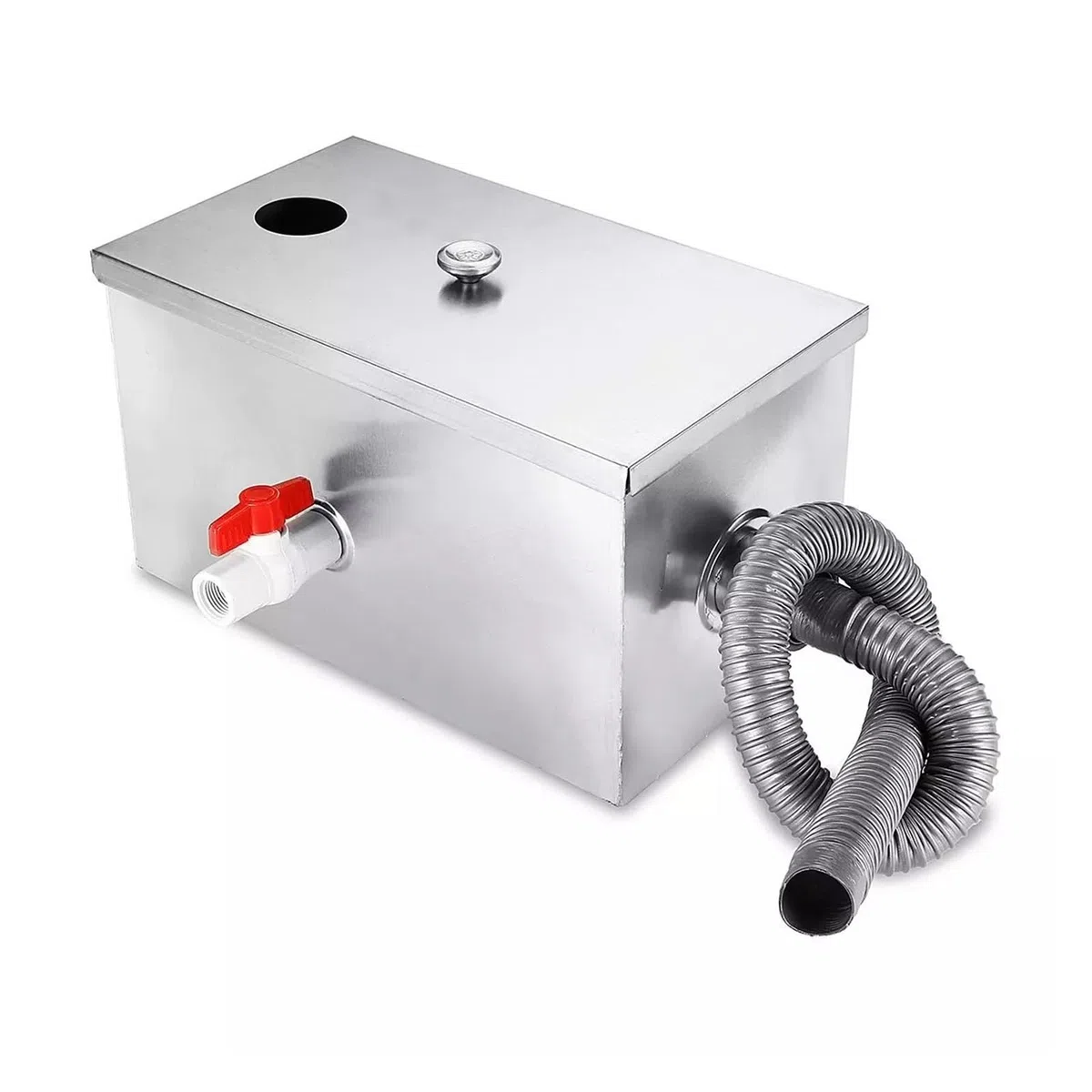 Trampa de grasa, 350*200*200mm acero inoxidable 8LB trampa de grasa Interceptor separador de agua y aceite for restaurante cocina herramientas de tratamiento de aguas residuales ,para cocina de restau