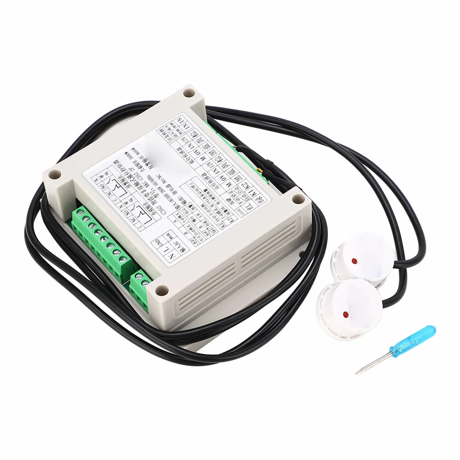 Controlador Automático de Nivel de Líquido sin Contacto Sensibilidad Ajustable 100-260V para Tanques de Agua Aceite Vaciado Eficiente Industrial Doméstico