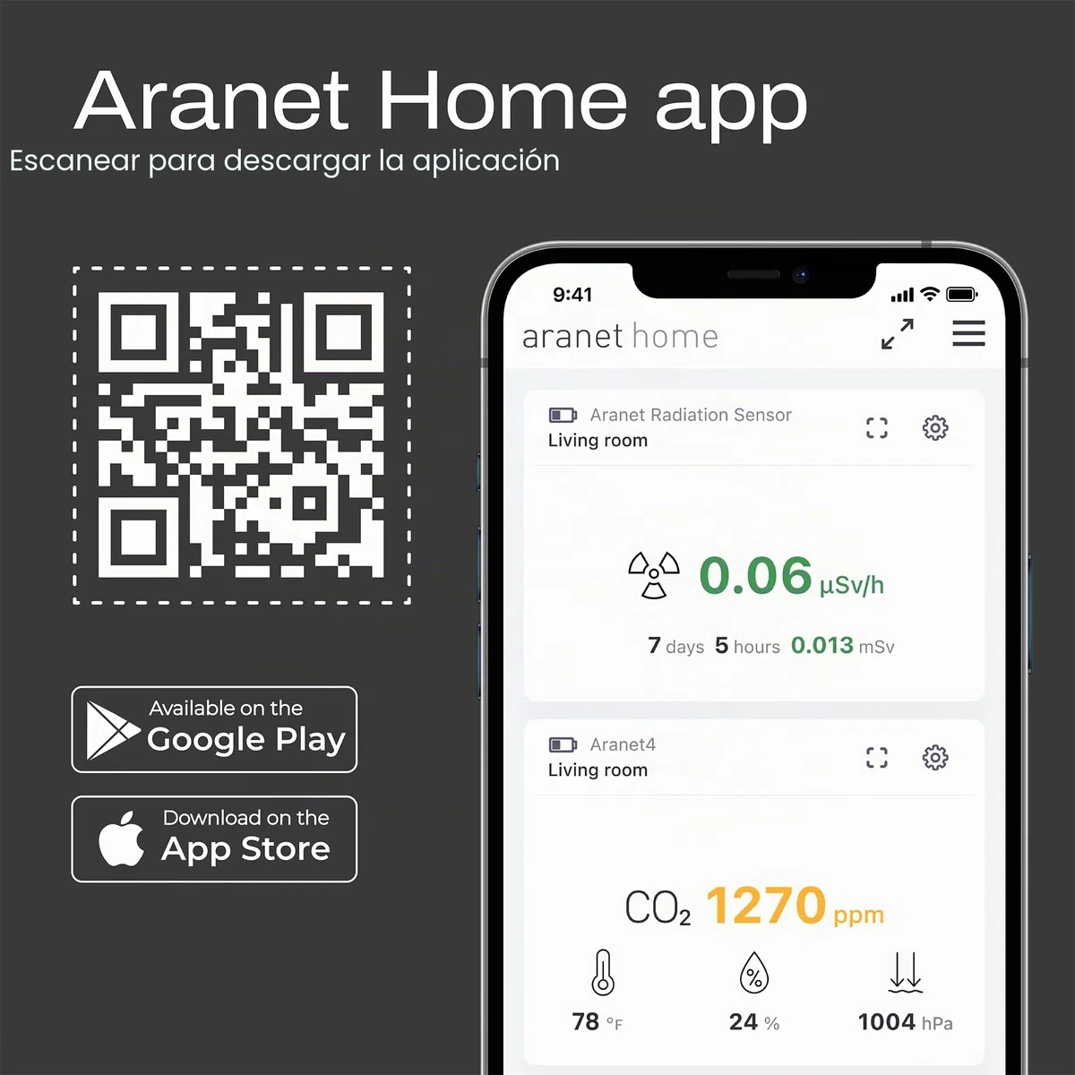 Aranet4 Home: sensor de calidad de aire interior inalámbrico para el hogar, la oficina o la escuela [CO2, temperatura, humedad y más] portátil