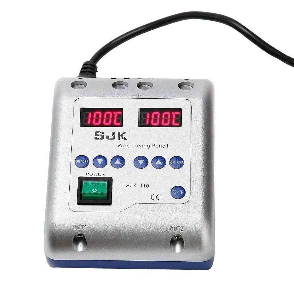 RANZIX Cera eléctrica digital para máquina de cera, cuchillo de trinchar, cuchillo de cera + 6 WaxTips Dental Lab