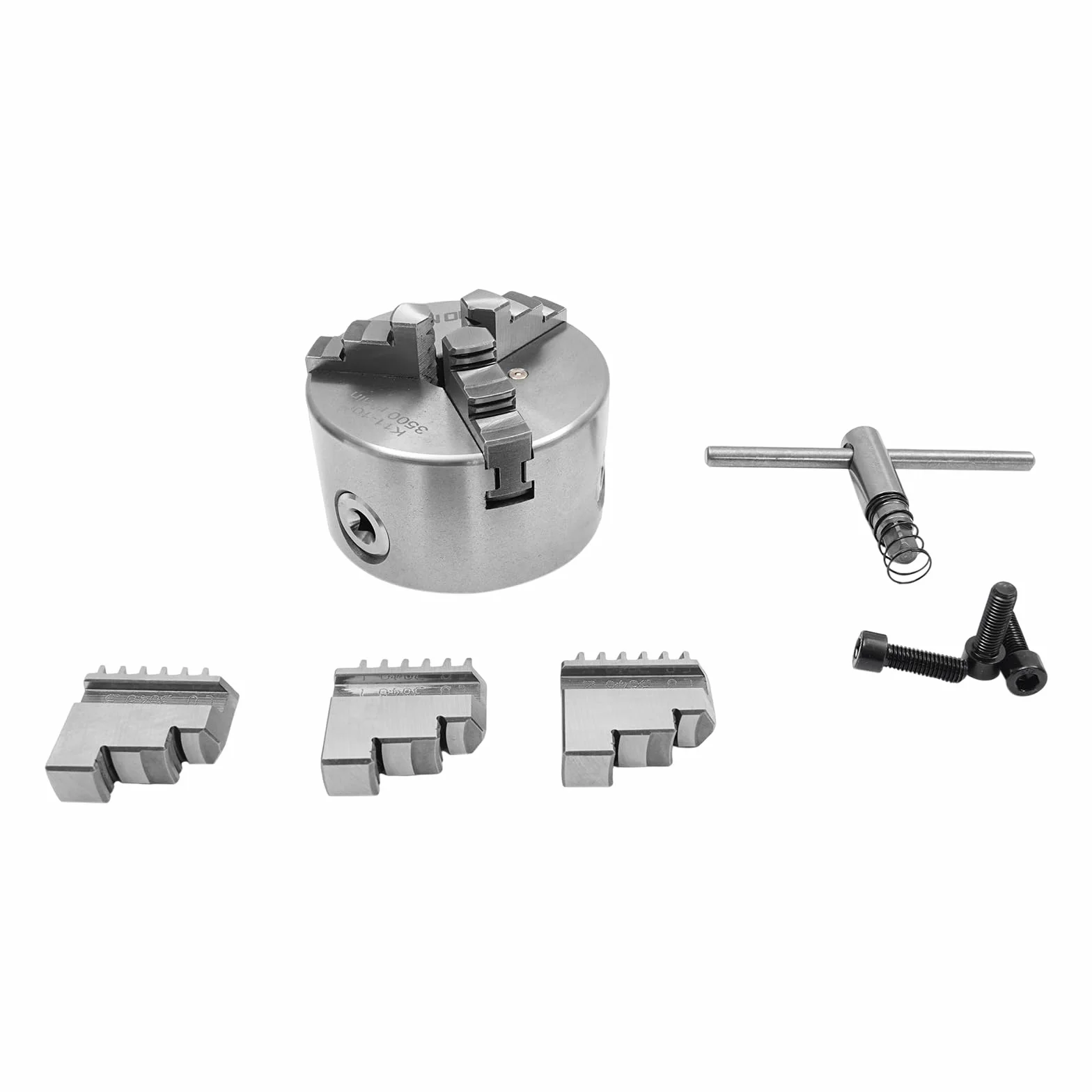 Mandril Giratorio de Metal Autocentrado de 3 Mordazas, Mandril De Torno Autocentrante 100mm, Rango de Sujeción 30-90 mm, para Torno, Rectificadoras, Fresadoras