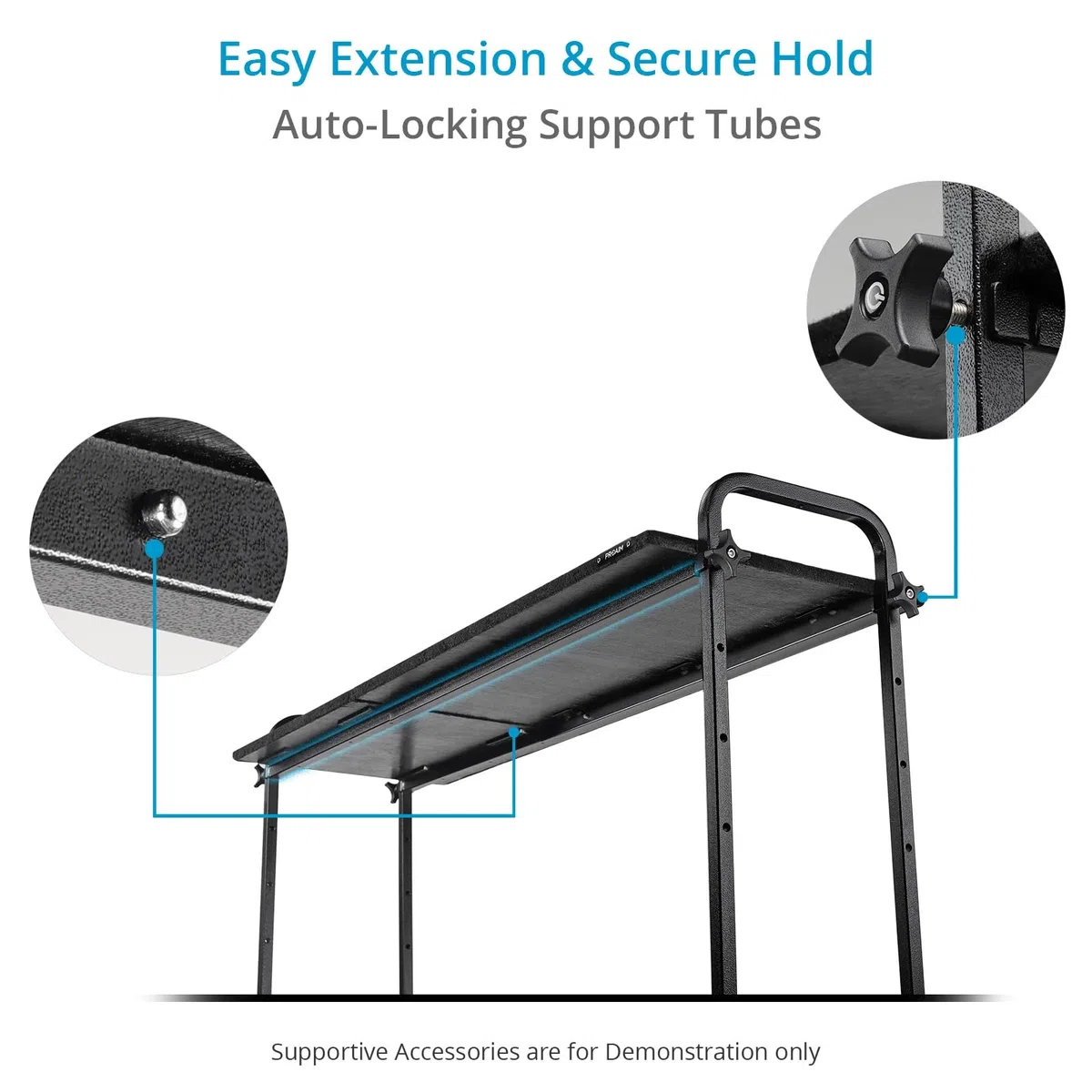 PROAIM Estante de Utilidad para Carrito de producción Vanguard UC5. Altura Ajustable, Estante de Doble Alfombra de Ajuste rápido para configuración extendida o no extendida. Carga útil de hasta 70 kg