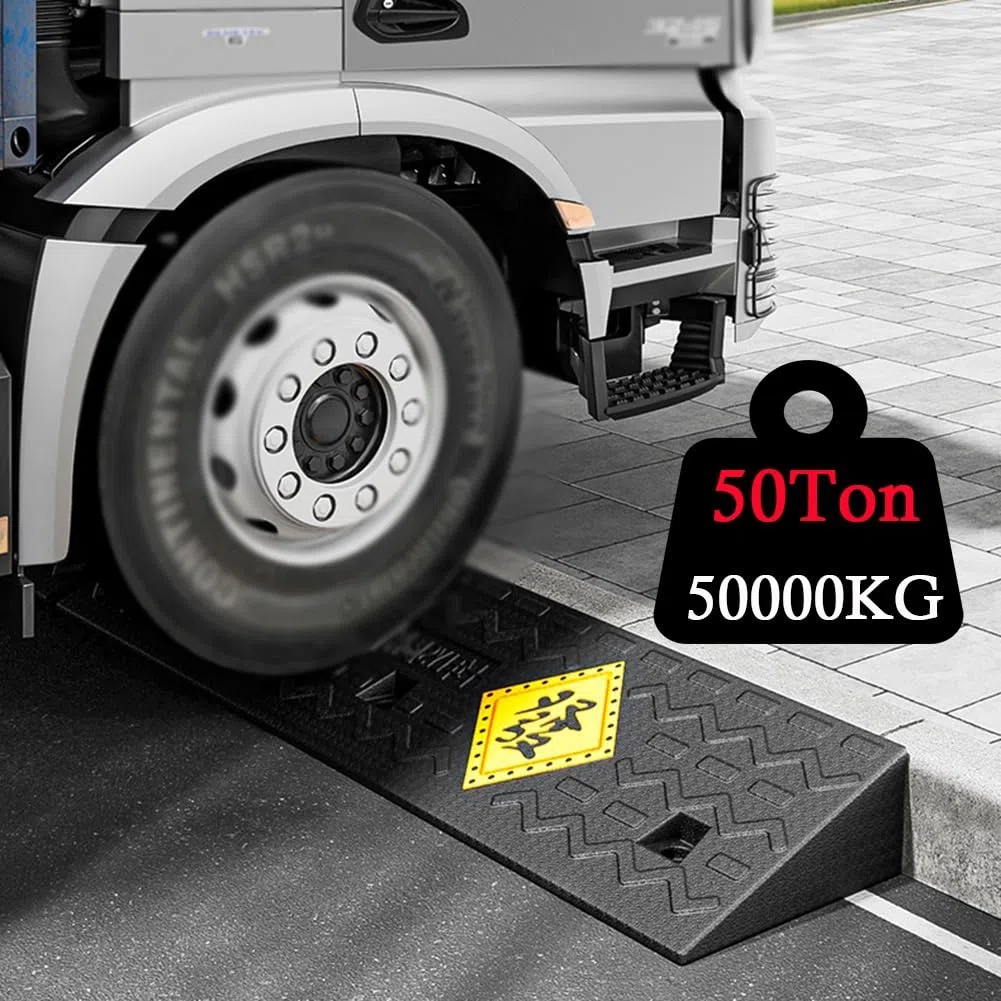 Rampa de Carga de Caucho Sólida, Rampa de Umbral con Capacidad de 50 Toneladas, para Montacargas, Camiones, Autobuses, Automóviles, Sillas de Ruedas (Size : 100x25x4cm)