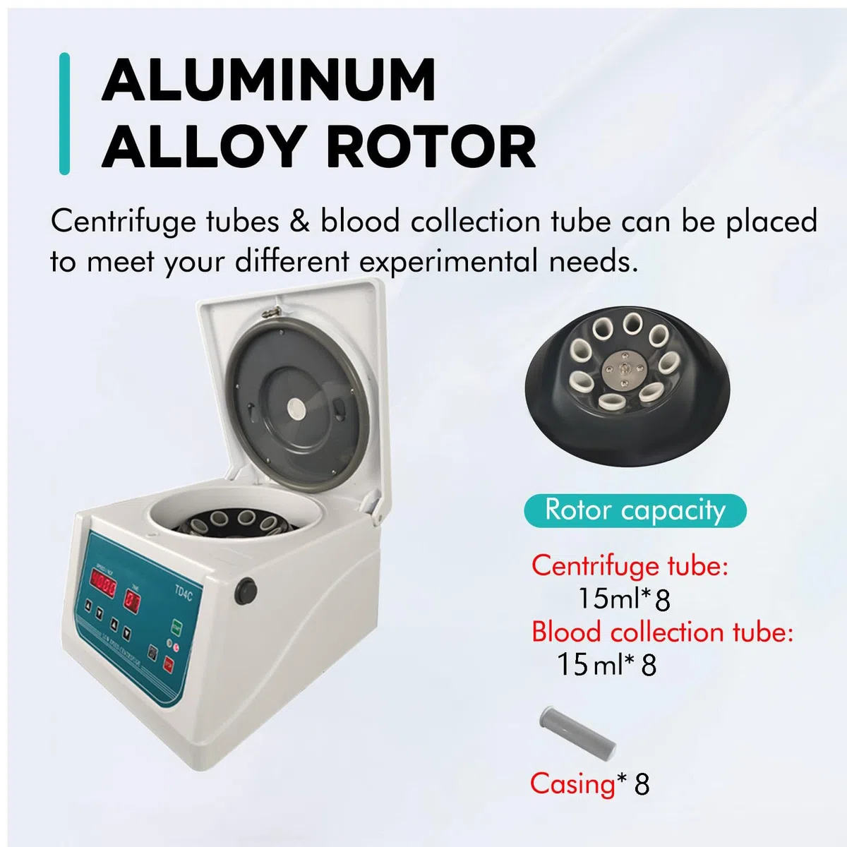 Mini centrífuga científica 4000 RPM, centrífuga de Belleza/Laboratorio, centrífuga de Mesa Digital, centrífuga de Mesa de Laboratorio para práctica médica Sangre/suero/Plasma/Grasa