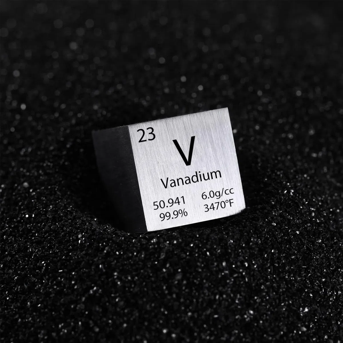 Cubo de vanadio de 1 pulgada de 25,4 mm de densidad de metal puro cubo de metal de alta densidad para colecciones de elementos, experimentos de laboratorio, material de experimentos