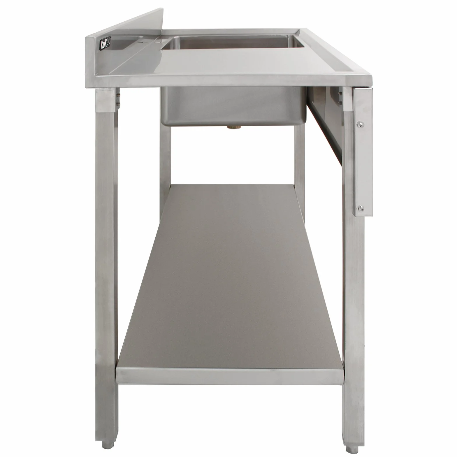 Fregadero de Cocina 1 Seno con Escurridor Izquierda 120x60x90cm Colador Grifo Salpicadero Lavaplatos Pila