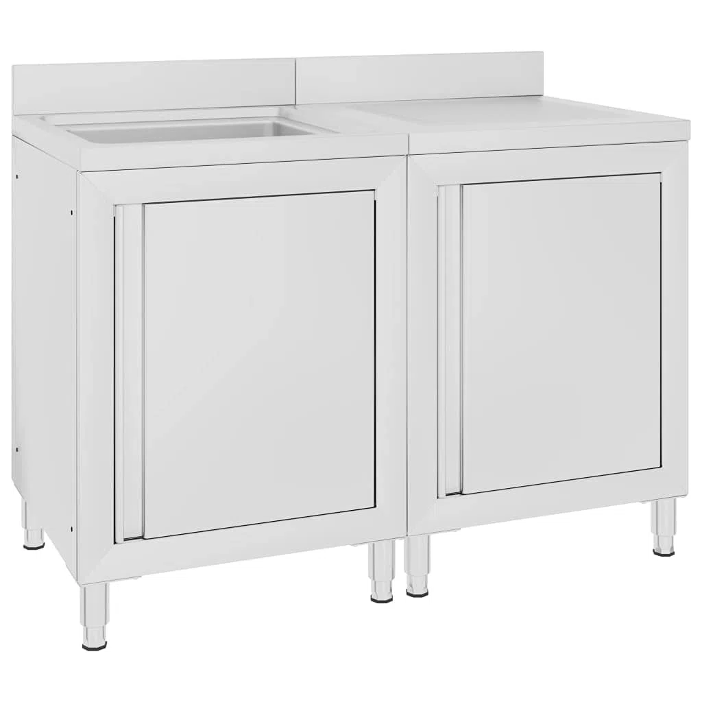 vidaXL Fregadero de Cocina Acero Inoxidable 120x60x96 cm