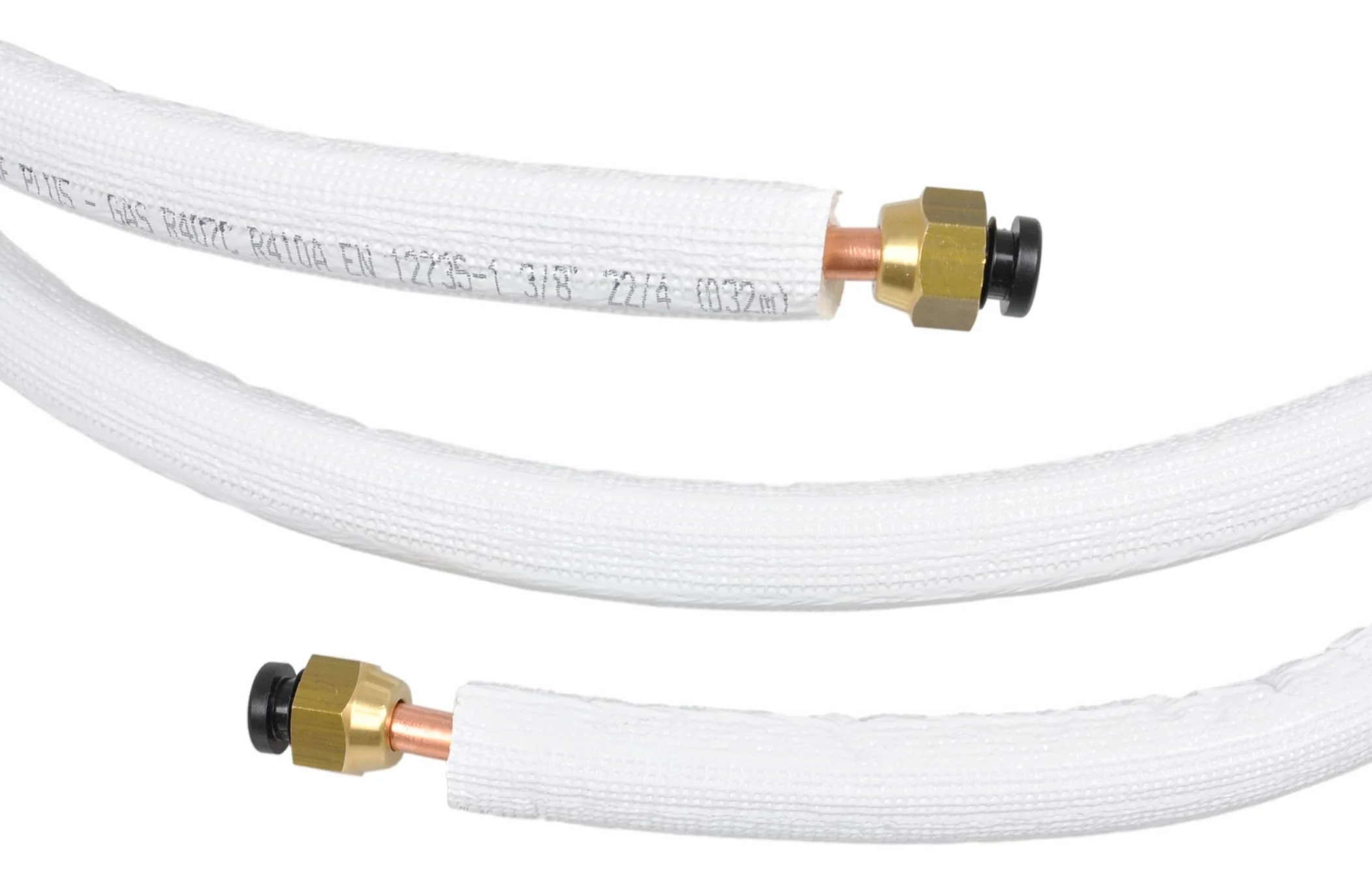 SYSTERM Conducto refrigerante para aire acondicionado dividido, tubo de cobre aislado listo para ajustar 1/4" + 1/2", los tubos preaislados para gases refrigerantes R32, R410A y R407C (longitud: 7m)