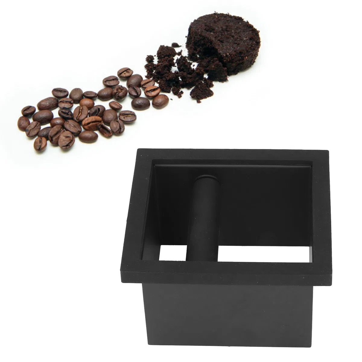 Recipiente Posos Cafe, Contenedor de Desechos de Posos de Acero Inoxidable Bote para Tirar los Posos del Café Café Exprés Golpear Caja Cubo de Basura Espresso para Cafetería/Restaurantes/Bares