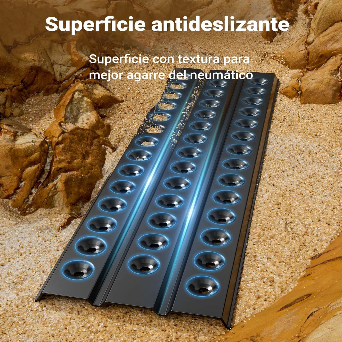 Planchas de Arena 1Par 150x45cm Planchas desatasco Rampas Rescate Aluminio Accesorios vehículos 4x4