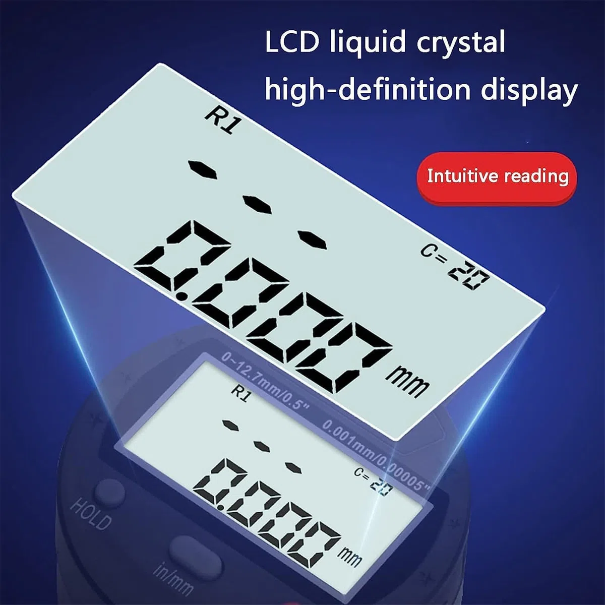 Medidor de radio digital multifunción, herramienta de medición de alta precisión con mandíbulas de 10 mm/20 mm/30 mm/60 mm/100 mm para piezas mecánicas y moldes de madera