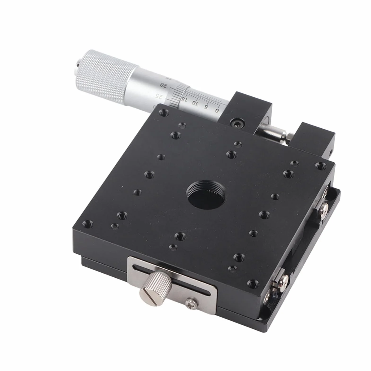 Mesa lineal manual XY de 2 ejes mesa deslizante de alta precisión con movimiento lineal de rodillos cruzados mesa deslizante con cojinetes de recorte y accionamientos mecánicos par