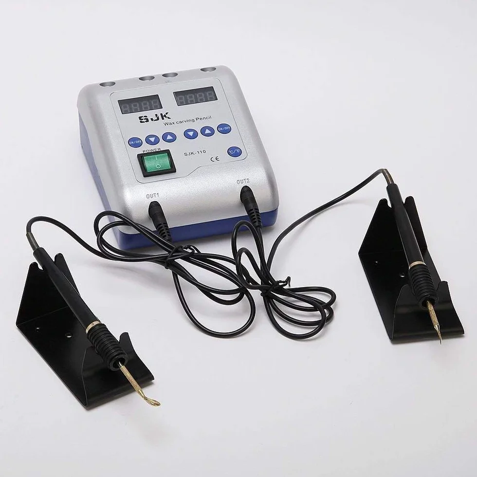 RANZIX Cera eléctrica digital para máquina de cera, cuchillo de trinchar, cuchillo de cera + 6 WaxTips Dental Lab