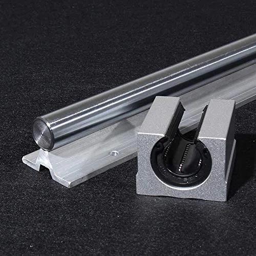 Unidad Deslizante de Rodamiento de Bolas Lineal SBR25UU, DiáMetro de Orificio de 25 Mm Riel de GuíA de Rodamiento de Luz Lineal Soporte de Aluminio CilíNdrico