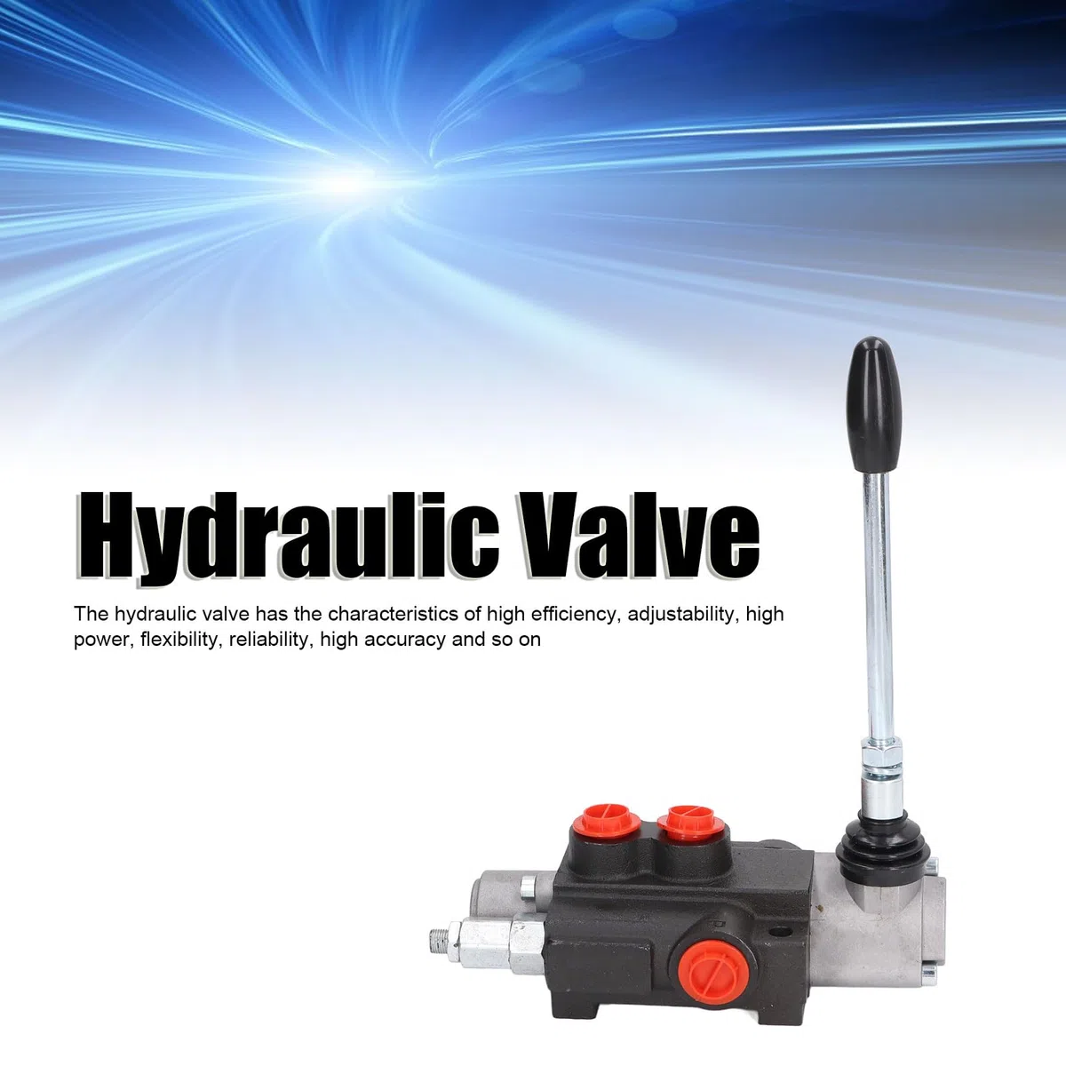 Fockety Válvula de Control Direccional Hidráulica, Válvula de Control de Flujo Hidráulica de Doble Acción de 1 Carrete, Válvula de Carrete Hidráulica para Tractor, Cargador, Tanque