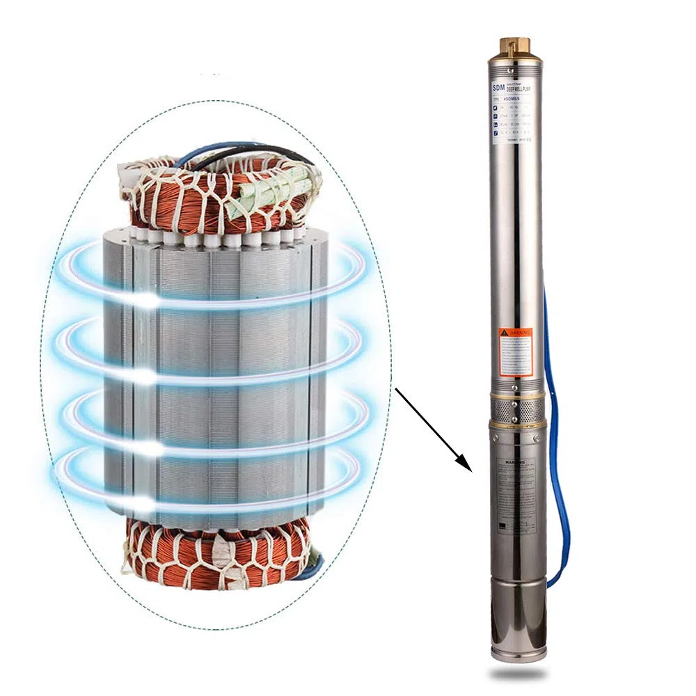 bomba sumergible para pozos profundos de acero inoxidable 3 pulgadas, 550W, 3300 L/H para jardín o uso doméstico bomba de agua para pozos