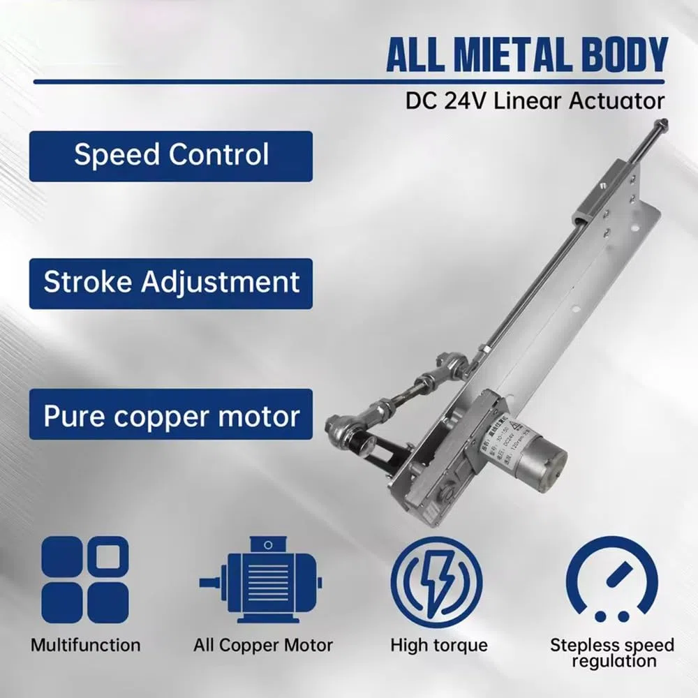 Actuador Lineal Pistón Alternativo,Actuador Lineal de Ciclo Alternativo,Motor telescópico Ajustable de Engranaje,12V Con Controlador Velocidad Carrera 3-15cm (95 golpes/min) para cribas vibratorias
