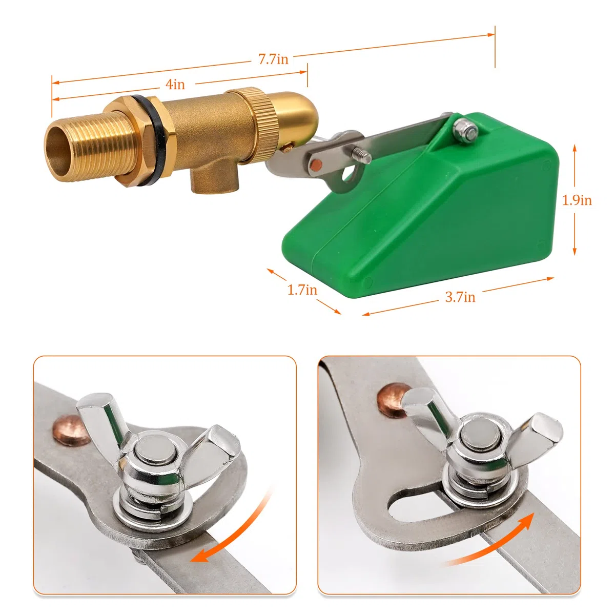 Bebedero Automático de Acero Inoxidable, 2 Válvulas de Flotador de Latón Ajustables con Tapón de Drenaje, Cuenco de Agua para Ganado, Caballos, Perros, Cabras, Ovejas y Cerdos