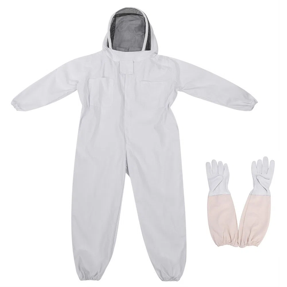 Traje de Protección de Apicultura Profesional Guantes Apicultor Equipo de Protección Mono (L)