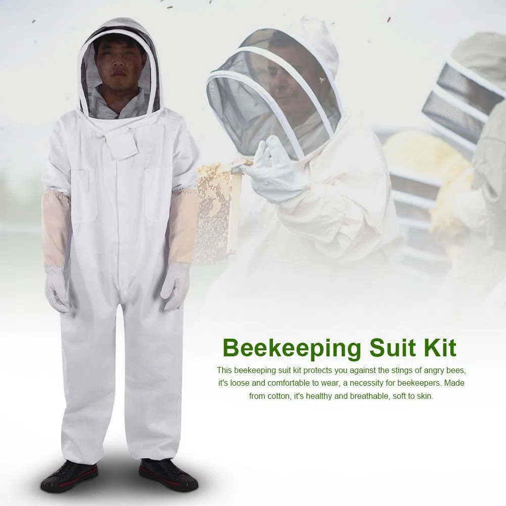 Traje de Protección de Apicultura Profesional Guantes Apicultor Equipo de Protección Mono (L)