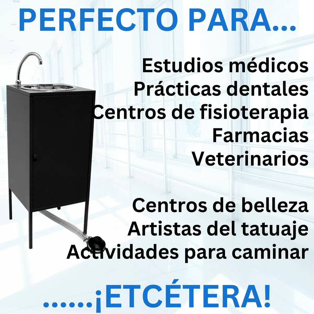 Express Water Noir Plus Fregadero Lavabo Portátil Autónomo Acero Inoxidable Control Pedal Agua Caliente