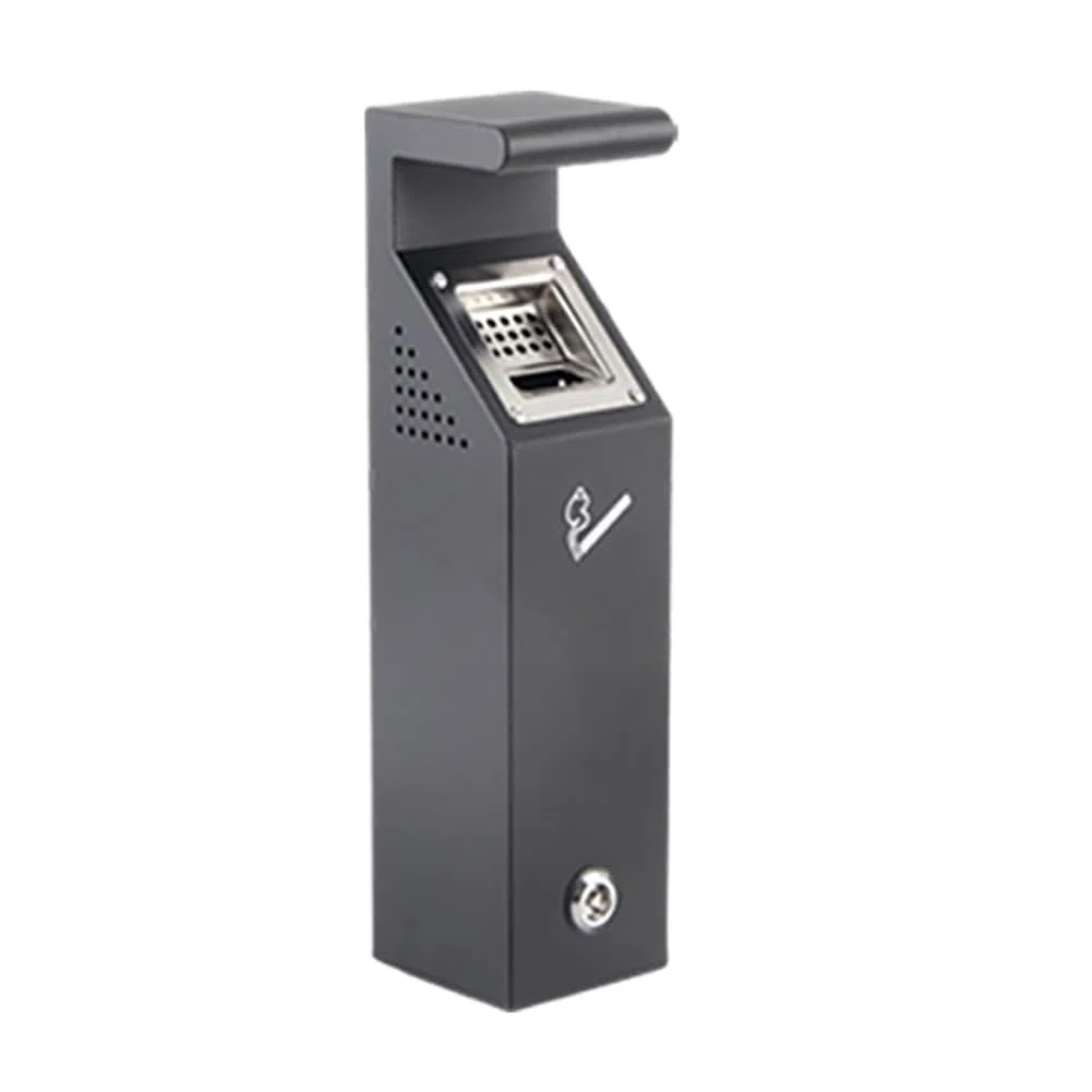 Recipiente de metal montado en la pared, contenedor de basura comercial para cigarrillos, cenicero de pie al aire libre, cenicero de balcón resistente al viento