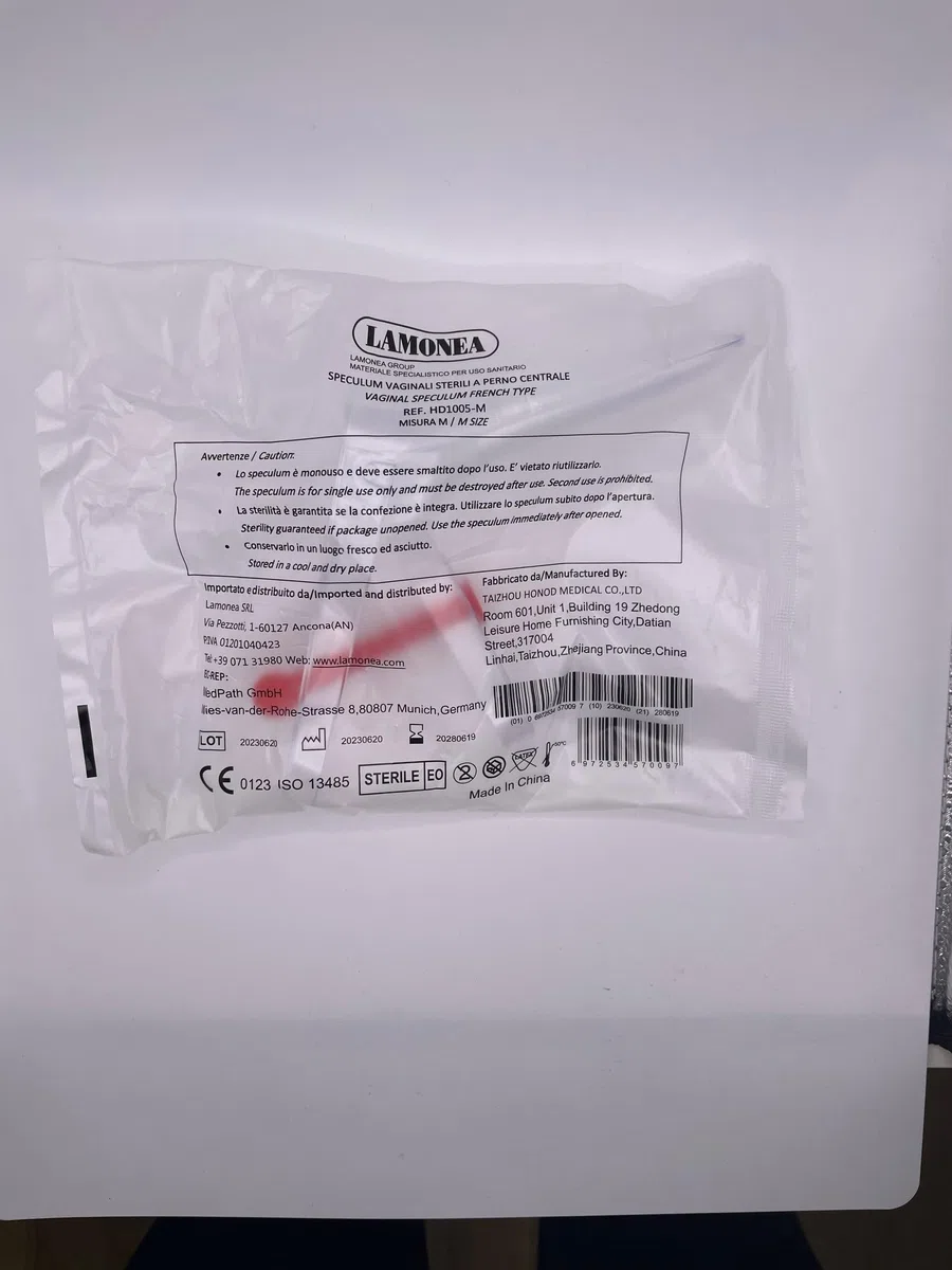 Speculum vaginal desechable con perno central certificado CE, diferentes tamaños (M) PZ100 – HD1005-M