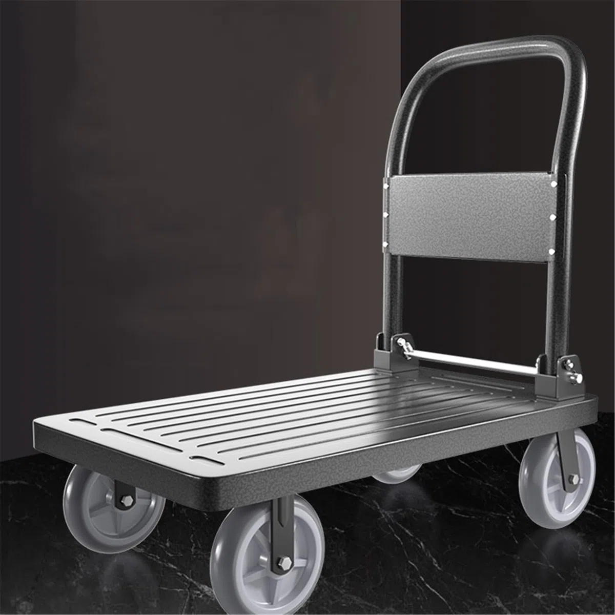Carretillas manuales Plegables de Plataforma Camión de Plataforma Plegable Multiusos con Ruedas Goma 5 Pulgadas for Transportar Camiones Comida y remolques
