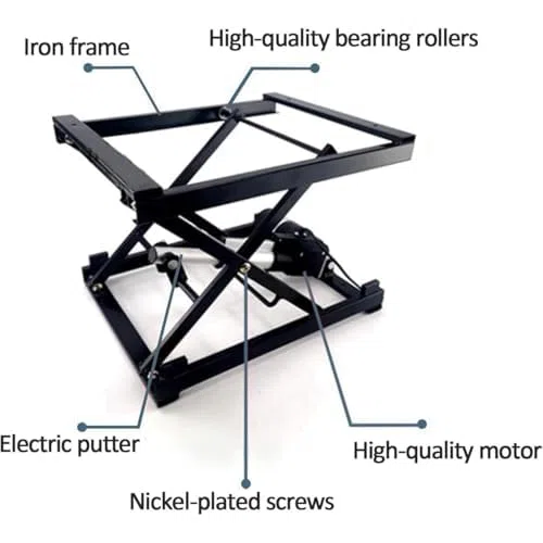 Mesa elevadora de tijera eléctrica, plataforma de elevación hidráulica ajustable de altura de 100 kg con control remoto inalámbrico para almacenes y fábricas