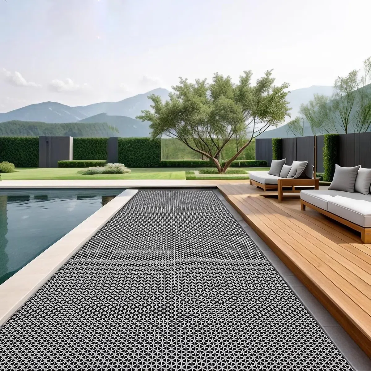 Alfombrilla de drenaje antideslizante impermeable PVC malla rectangular para cocina ducha garaje