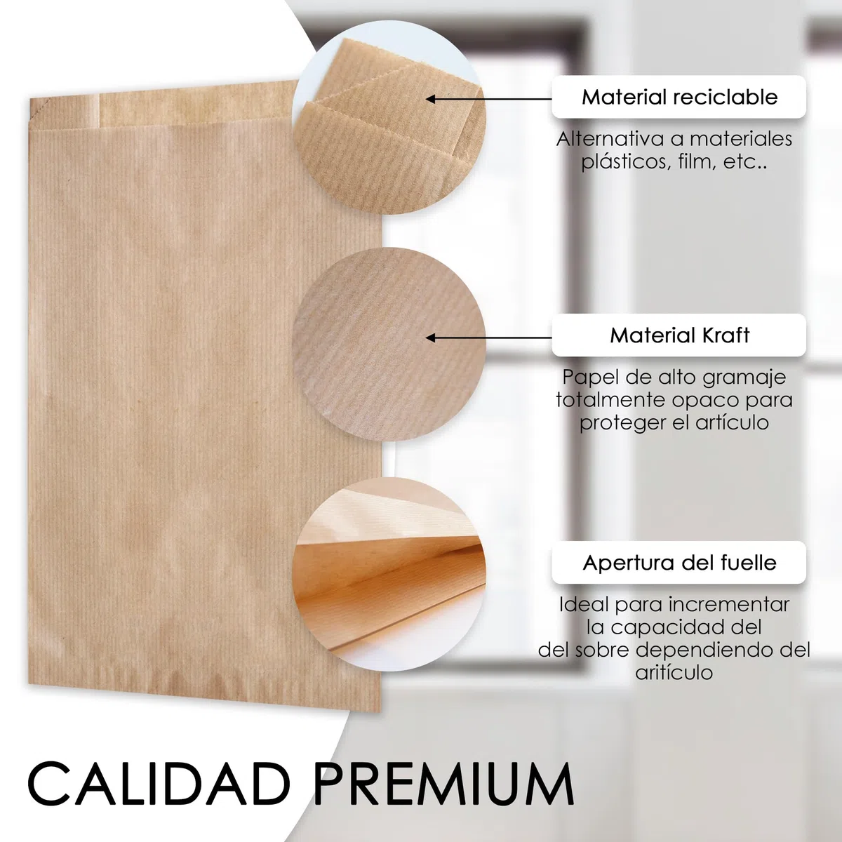1.000 Bolsas de papel kraft 14+5x25 Bolsas para pan, bolsas comunión, bolsas chuche, bolsa regalo, bolsa panadería, bolsas para regalo, bolsas bocadillo, panadería, sandwich