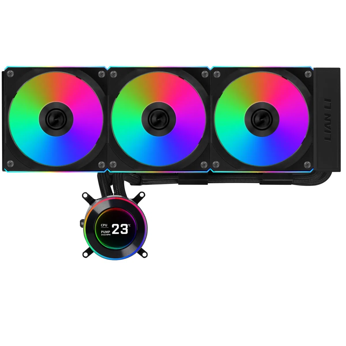 Lian Li HydroShift II LCD-C 360R - Enfriador de CPU todo en uno, 360 mm, color negro