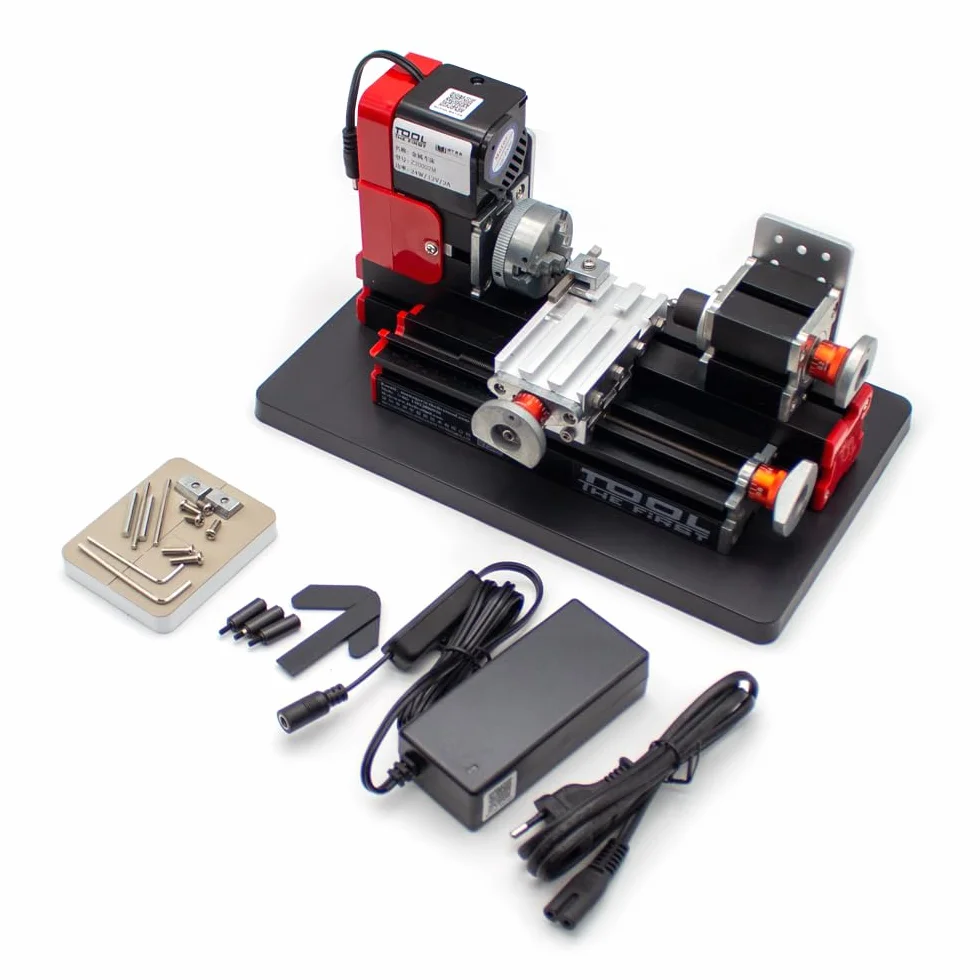 Mini Torno Miniatura Metal Multipropósito Máquina Torno Aplicaciones: Madera, Plásticos, Metales Blandos 20000rev/min