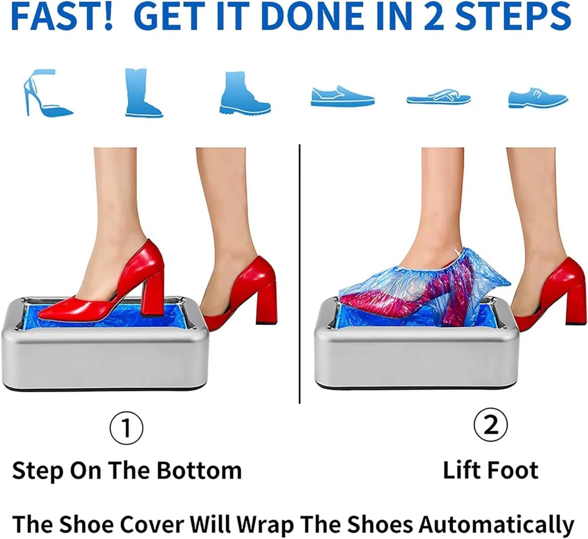Dispensador De Cubiertas De Zapatos | Dispensador Automático De Fundas Para Zapatos | Dispensador Portátil De Cubrezapatos | Con 100 Fundas Desechables | Para Médicos, Hogar, Tienda Y Oficina