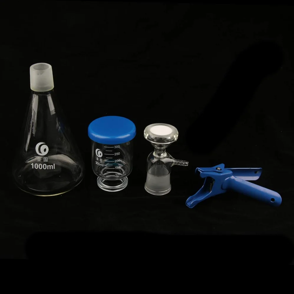 Nueva unidad de filtrado de laboratorio de aparato de filtración de 1000 ml con embudo y abrazadera