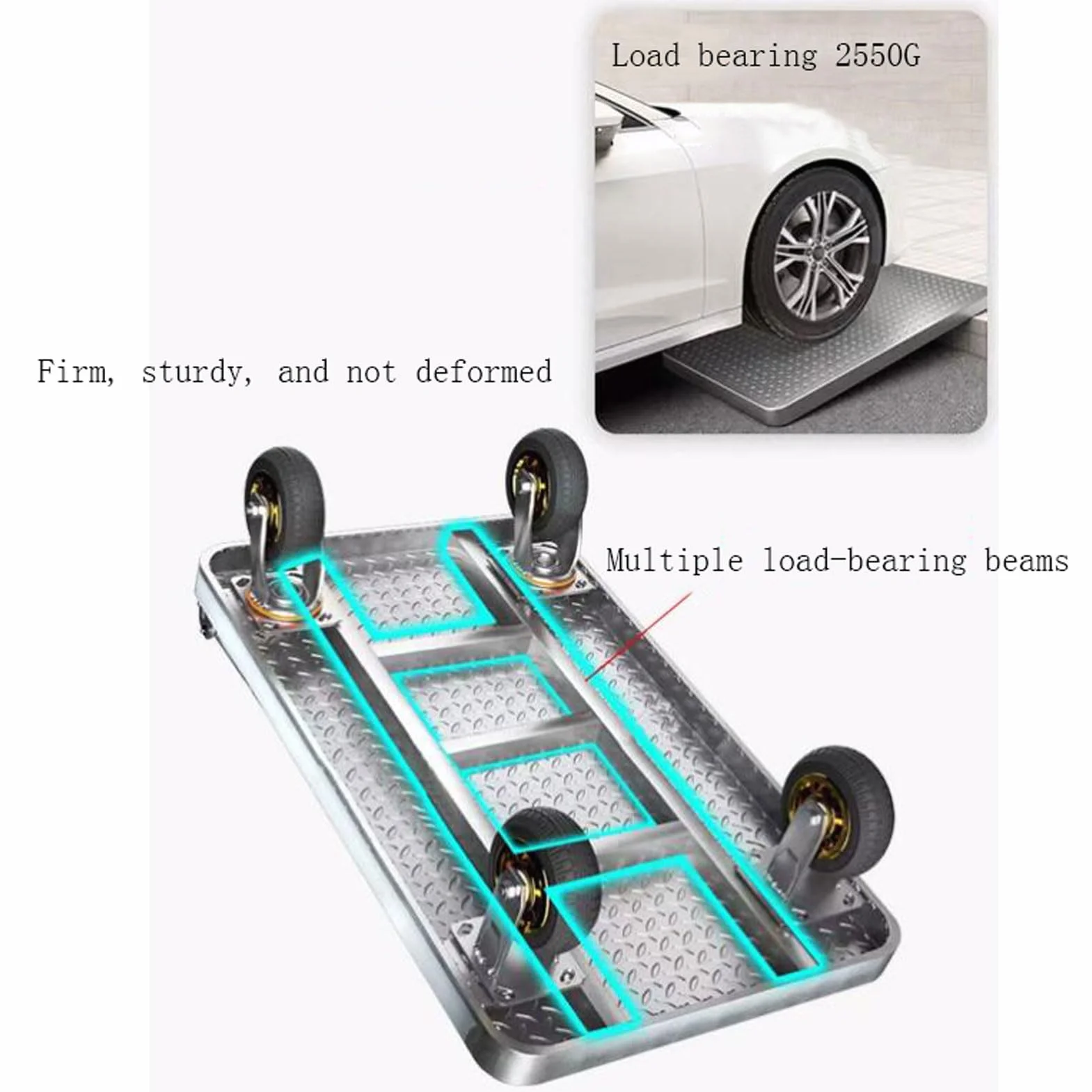Plataforma Plegable para Trabajo Pesado, Carro rodante de Plataforma Plana para fácil Transporte, Plataforma Industrial Pesada, carretillas manuales, Plataforma para mudanzas de ga