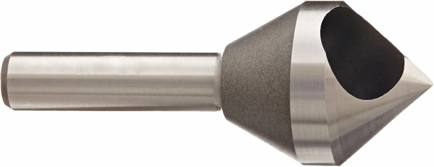 KEO 53512 Avellanador de extremo único de acero cobalto, acabado sin recubrimiento (brillante), ángulo de punto de 82 grados, vástago redondo, diámetro de vástago de 5/16 pulgadas, diámetro de cuerpo de 1/2 pulgadas