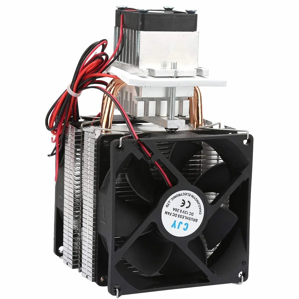 Refrigerador Termoeléctrico 12V 5A, Mini Nevera Semiconductor con Ventilador de Enfriamiento Peltier, Ideal para Coche Oficina Hogar, Diseño Compacto y Silencioso para Refrigeración Rápida
