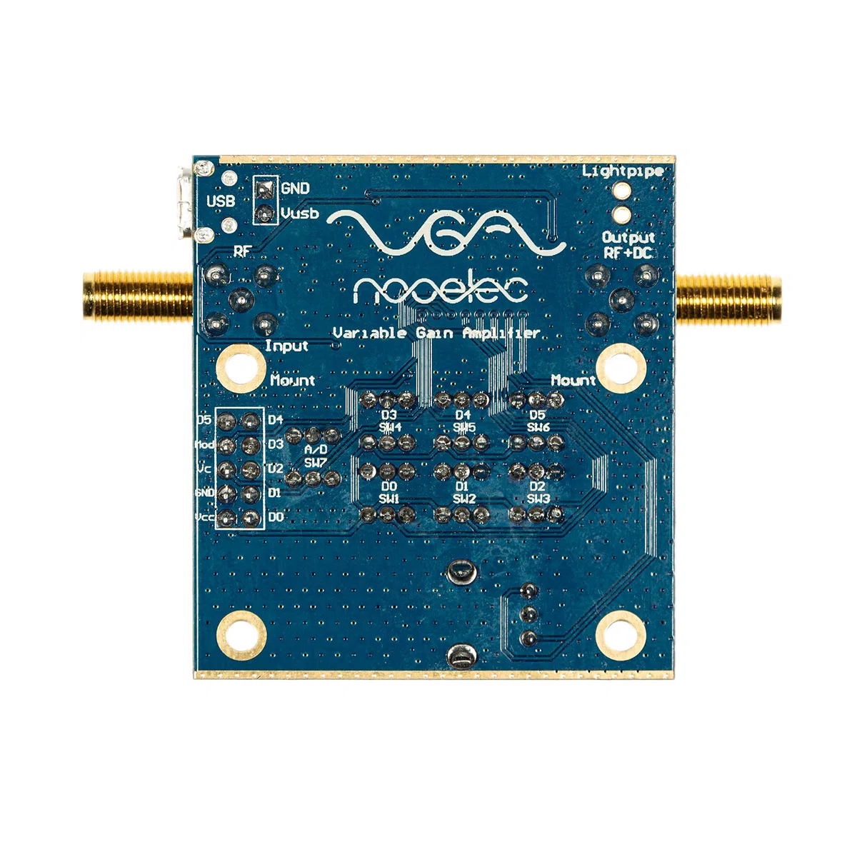 VeGA Barebones - Amplificador de Ganancia Variable de Bajo Ruido (VGA) para Radio Definida por RF y SDR Banda Ancha Capacidad de Frecuencia de 30MHz-4000MHz con Bias Tee y Opciones de Alimentación USB