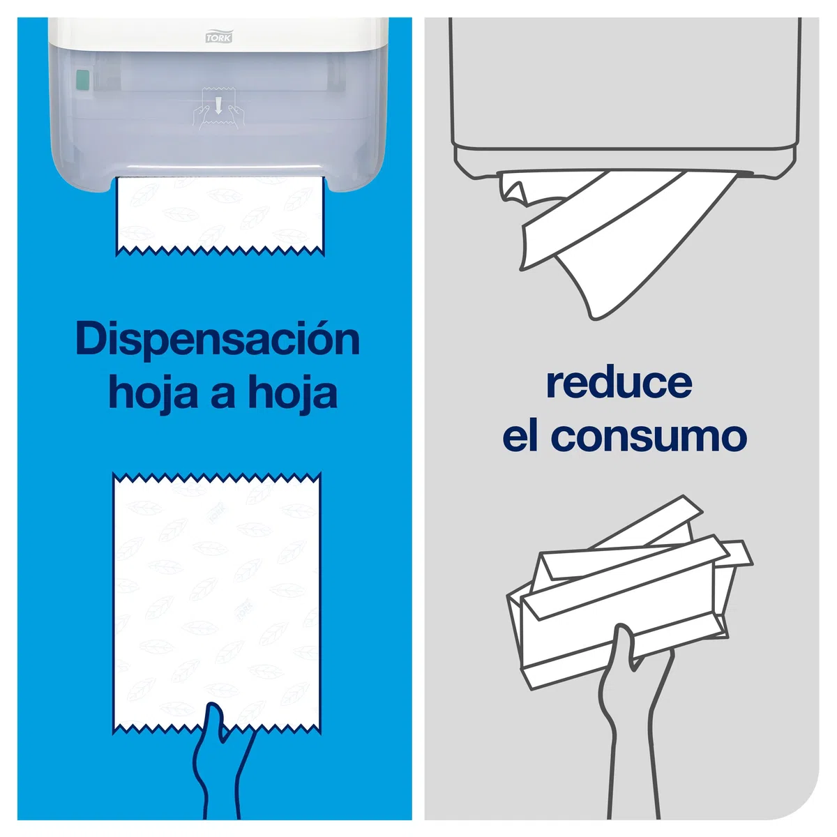 Tork Matic 551000, Dispensador de toallas de papel H1, dispensación única con indicador de nivel de recarga, blanco