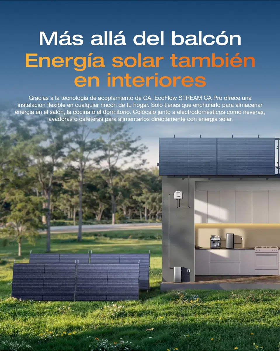 EF ECOFLOW STREAM CA Pro 1,92 kW, Kit solar de batería,100% compatible con todos los inversores, Salida de 1200 W, Ampliable hasta 11,52 kWh, Sistema plug-and-play, Control inteligente con TOU & IA