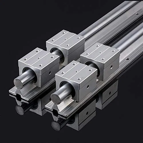 Unidad Deslizante de Rodamiento de Bolas Lineal SBR25UU, DiáMetro de Orificio de 25 Mm Riel de GuíA de Rodamiento de Luz Lineal Soporte de Aluminio CilíNdrico